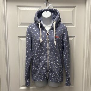 Superdry Blue Hoodie with White palmtrees